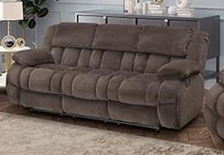 Dual Reclining Choclate Sofa and Love Seat with Cup Holders